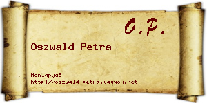 Oszwald Petra névjegykártya